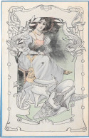 GASTON NOURY - ART NOUVEAU - Femme élégante De La Série Chaussures - Otros & Sin Clasificación