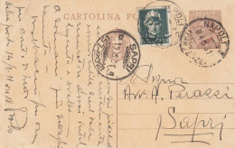 1529  - REGNO - Cartolina Postale Italiana Da Cent.30 Bruno Del 1931 Da Napoli A Sarpi Con Aggiunta C. 15 Verde Grigio - Postwaardestukken