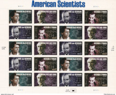 2005 Stati Uniti, Scienziati Americani - N° 4072/4075  Minifoglio Di 20 MNH/** - Other & Unclassified