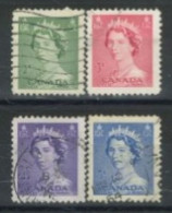 CANADA - 1953, QUEEN ELIZABETH II STAMPS SET OF 4, USED. - Used Stamps