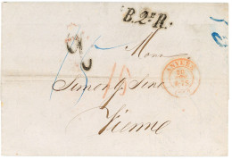 1857, Lettre De Anvers (Antwerpen) Pour Vienne (Wien) - Marque D'entrée B.2e R. + Aus Belgien Per Aachen - Andere & Zonder Classificatie