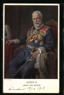 Künstler-AK König Ludwig III.mit Zahlreichen Orden  - Familias Reales