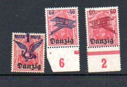 DANZIG - 1920 AIR SURCHARGES SET OF 3 MINT HINGED PREVIOUSLY - Andere-Europa