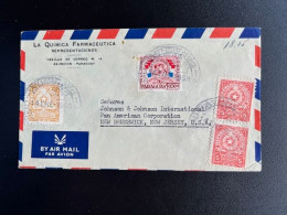 PARAGUAY 1958 AIR MAIL LETTER ASUNCION TO NEW BRUNSWICK USA 14-01-1958 - Paraguay