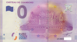 Vends Billet Souvenir Touristique 0€ Chateau De Chambord 2016-1 UEAR - Autres & Non Classés