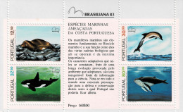 PORTUGAL 1983 Mi BL 41 MARINE MAMMUALS / BRASILIANA '83 PHILATELIC EXHIBITION MINT MINIATURE SHEET ** - Briefmarkenausstellungen