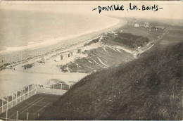 - Dpts Div. -ref-BN425- Donville Les Bains - Carte Photo Vue Generale De La Plage Et Des Dunes - Tennis - Sports - - Autres & Non Classés