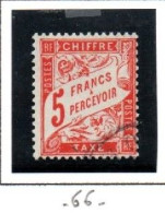 FRANCE ,FRANKREICH , 1941,  MI  69,  YT  66, TAXE, PAAR, 5 FRANCS PERCEVOIR OBLITERES, GESTEMPELT - 1859-1959 Gebraucht