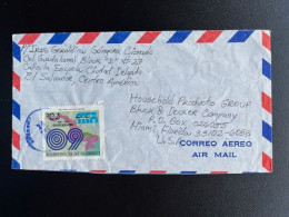 EL SALVADOR 1987? AIR MAIL LETTER CIUDAD DELGADO TO MIAMI USA 14-01-1987? - Salvador