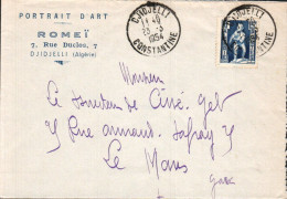 ALGERIE LETTRE A EN TETE DE DJIDJELLI POUR LA FRANCE 1954 - Covers & Documents