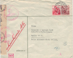 [A5] Technochemie AG Zürich Sihlfeld 1943 > Claassen & Iglisch Berlin Industrievertretungen - Zensur OKW - Covers & Documents