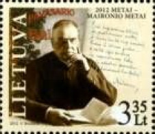 Lithuania 2012 . 2012 - The Year Of Maironis. 1v. Michel # 1099 - Lithuania
