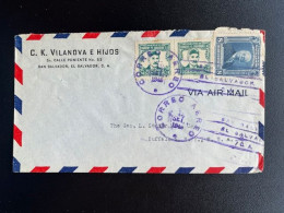 EL SALVADOR 1946 AIR MAIL LETTER SAN SALVADOR TO BUFFALO USA 12-09-1946 - Salvador