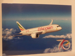 Airline Issue ETHIOPIAN AIRLINES Boeing 787 Dreamliner Postcard-2 - 1946-....: Era Moderna