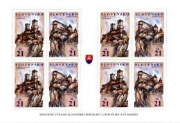 2007 SLOVACCHIA BF92 MNH ** Congiunta San Marino - Blocs-feuillets