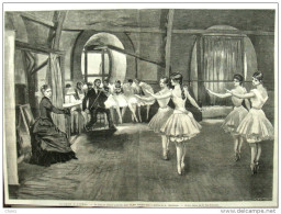 La Danse De L'Opéra - La Classe Du Premier Quadrille - Lecon De Mme Théodore Dans Le Pavillon  - Page Original 1882 - Historical Documents