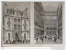 Paris - Hotel Du Crédit De Francé - Facade Sur La Rue De Londres  -  Page Original - 1882 - Historical Documents