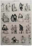 Les Mendiants De Jour De L'an  -  Page Original - 1882 - Historical Documents