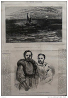 Le Lieutenant Danenhower Et Le Docteur Newcombe, Survivants De La "Jeannette"  -  Page Original - 1882 - Documents Historiques