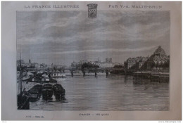 Paris - Les Quais - Page Original 1882 - Historische Dokumente