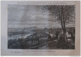 Vue Des Hauteurs De Bellevue - Page Original 1882 - Historische Dokumente