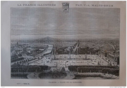 Paris - Place De La Concorde - Page Original 1882 - Documents Historiques