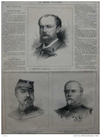 M. Camescasse - Général Saussier - Général Lecointe -  Page Original - 1882 - Documents Historiques