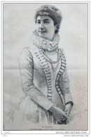 Mlle Baretta De La Comédie Francaise - Page Original 1882 - Historical Documents