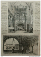 L'abbaye De Solesmes - Le Coître - Une Chapelle - Page Original 1882 - Historical Documents