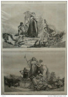 Le Nouveau Théâtre De Cherbourg - Groupes Décoratifs Du Plafond De La Salle  - Page Original 1882 - Documents Historiques