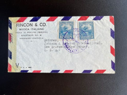 VENEZUELA 1944? CENSORED AIR MAIL LETTER MARACAIBO TO NEW BRUNSWICK USA - Venezuela