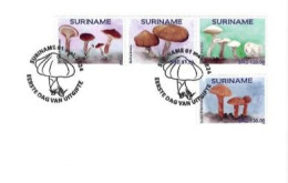 Suriname 2024, Mushrooms, 4val In FDC - Funghi