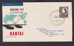 Flugpost Air Mail Qantas Australien Boeing 707 Seltener Beleg San Francisco USA - Sammlungen