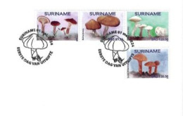 Suriname 2024, Mushrooms, 4val In FDC - Surinam