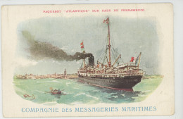BATEAUX - PAQUEBOTS - Paquebot "ATLANTIQUE " Sur Rade De PERNAMBUCO - Compagnie Des Messageries Maritimes - Steamers