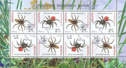 Lithuania 2012 . Fauna. Spiders. Sheetlet Of 8 (4 Pairs). Michel # 1100-01 KB - Lituania