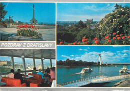 Navigation Sailing Vessels & Boats Themed Postcard Bratislava Ship Bridge - Zeilboten