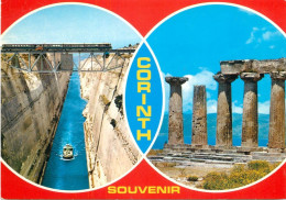 Navigation Sailing Vessels & Boats Themed Postcard Corinth Ship Bridge Chanel - Velieri