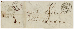 1828, Entire Ship Letter Bremen - London Via Cuxhaven With Bremen 4-7-1828 And London Coded D 8JY 8 1828 - Precursores