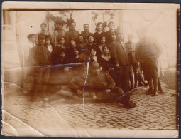 Gruppo Di Militari Con Le Relative Compagne - 1900 Fotografia D'epoca - Places