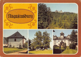 Augustusburg (Kr. Flöha) - Blick Zum Schloß, Brunnenhaus, Schloßlinde, Südseite - Augustusburg