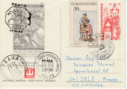 Tchécoslovaquie Entier Postal : Expo Prague 1968 , Nombreux Cachets - Exposiciones Filatélicas