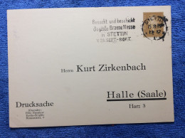 Deutsches Reich. Privatganzsache PP 106 B14/07 - Zirkenbach - Karte -Sonderstempel Braune Messe In Stettin (1ZKPVT028) - Private Postwaardestukken