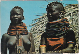 KENIA - CARTOLINA - TRIBES OF KENYA - TURKANA GIRLS - VG. PER BERGAMO - 1984 - Kenia