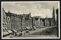 AK Landshut / Isar, Strassenpartie In Der Altstadt Mit Gasthaus Kollerbräu  - Landshut