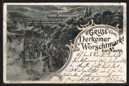 Lithographie Dürkheim, Betrunkene Leute Auf Dem Derkemer Worschtmarkt  - Other & Unclassified