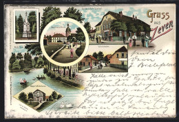 Lithographie Zeven, Gasthof Weidenhofer, Amtshaus Und Kirche, Meyer`s Wohnhaus  - Zeven