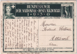 1930 Bundesfeierkarte Gelaufen Von LAUSANNE Nach Attiswil - Entiers Postaux