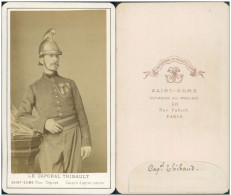 Caporal Thibault, Sapeur Pompier Vintage CDV Albumen Carte De Visite, Le 9 Août 1868, Le Caporal Thibault Fait Par - Autres & Non Classés