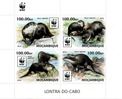 MOZAMBIQUE 2016 Mi 8884-8887 WWF OTTER MINT MINIATURE SHEET ** - Mozambique